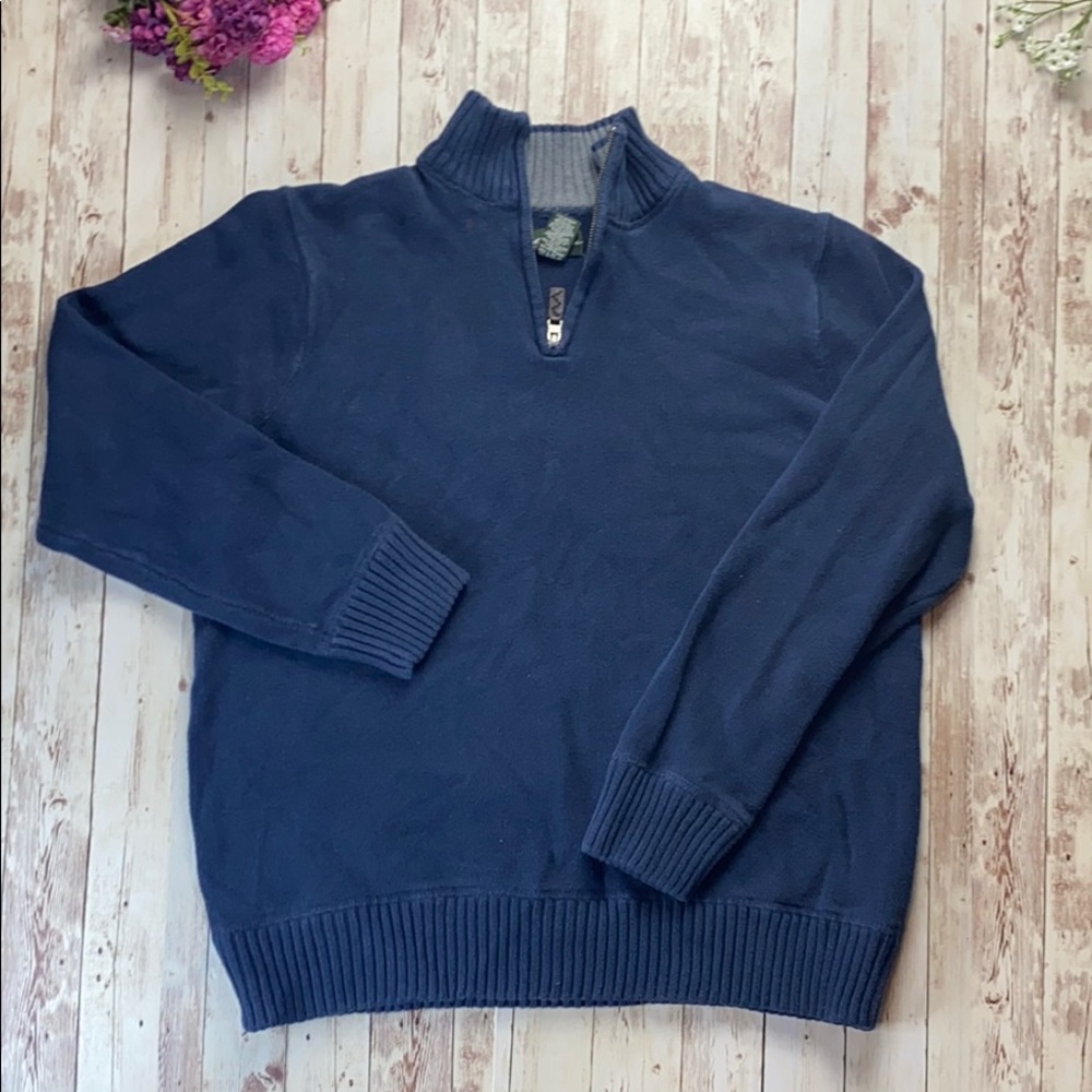 Vintage Eddie Bauer Blue 100% Cotton Long Sleeve Sweater Men's Size L - Picture 2 of 8